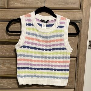 Truce Colorful Striped Kids Sweater Vest Size L
